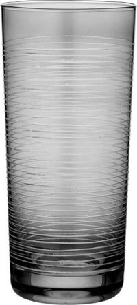 Longdrinkgläser Linear Etched Charcoal 410 ml (4er-Set)