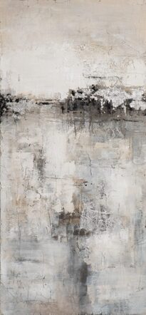 Handgemaltes Bild „Abstrakt Grey & Silver“ 70 x 150 cm