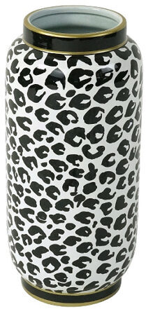 Grosse Design Porzellan Vase „Afrique Leo“ Ø 19 / Höhe 39 cm
