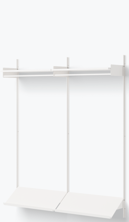 Design Wandgardarobe „New Works Shelf II“ - 190 x 163.5 cm, Weiss / Weiss
