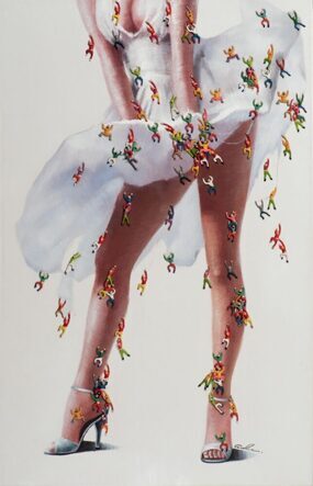 Handbemalter Kunstdruck „Kleid im Wind“ 90 x 140 cm