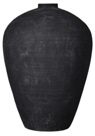 Handgeformte Bodenvase „Catia“ Ø 40.5/ 57 cm - Antik Schwarz