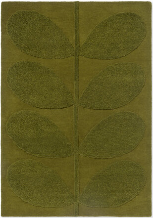 Designer Teppich „Solid Stem“ Olivgrün - handgetuftet, aus 100% reiner Schurwolle
