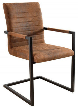 Freischwinger Stuhl „Loft“ - Vintage Braun/Schwarz