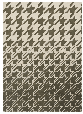 Designer Teppich „Houndstooth“ Grey - handgetuftet, aus 100% Schurwolle