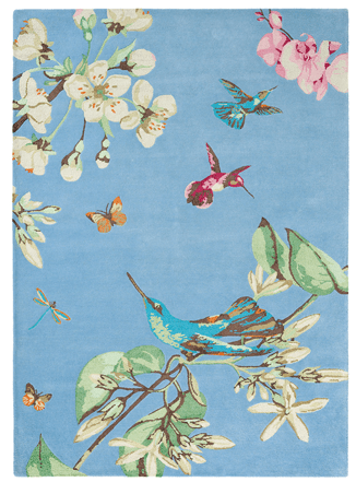 Designer Teppich „Hummingbird“ Blue - handgetuftet