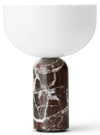 Tragbare und dimmbare LED Tischlampe „Kizu“ mit Rosso Levanto Marmorfuss