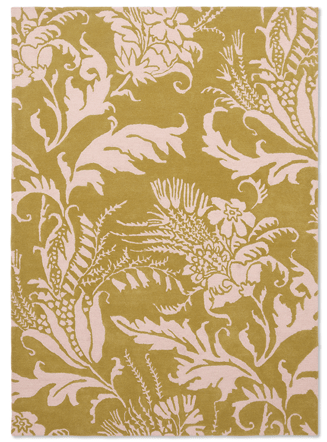 Designer Teppich „Baroque“ Yellow - handgetuftet, aus 100% Schurwolle