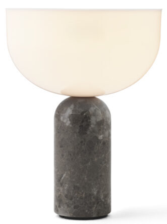 Tragbare und dimmbare LED Tischlampe „Kizu“ mit grauem Marmorfuss