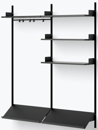 Design Wandgardarobe „New Works Shelf III“ - 190 x 163.5 cm, Eschenholz / Schwarz