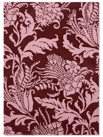 Designer Teppich „Baroque“ Pink - handgetuftet, aus 100% Schurwolle
