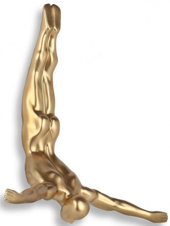 Design-Skulptur Kunstspringer 28 x 28 cm - Gold