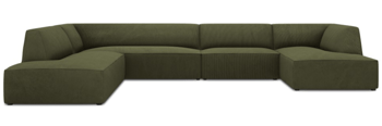 7-Sitzer Panorama-Sofa „Sao“ 366 x 273 cm, mit Cordbezug - lange Seite links