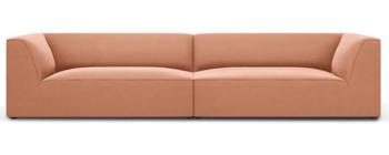 4-Sitzer Design-Sofa „Sao“ 302 x 93 cm, mit Samtbezug - Coral