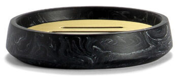 Seifenschale „Nero“ mit Marmoroptik Ø 12/ H 2.5 cm