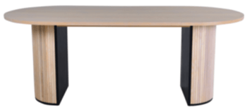 Ovaler Design Esstisch „Bianca“ 200 x 90 cm - Eiche hell