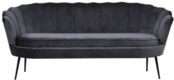 2.5-Sitzer Sofabank Calais Grey aus Samt 181 cm