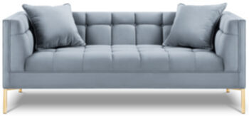 2-Sitzer Designsofa „Karoo“ Samt - Hellblau