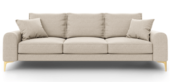 4-Sitzer Designsofa „Madara“ mit Strukturstoff - Beige/Gold