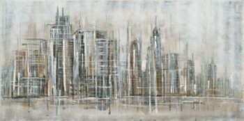 Handgemaltes Bild „abstraktes New York“ 70 x 140 cm