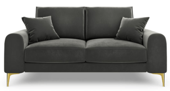 2-Sitzer Designsofa „Madara“ mit Samtbezug - Beine Gold