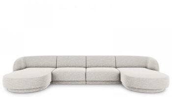 Design Panorama U-Sofa „Miley“ - Chenille Hellgrau