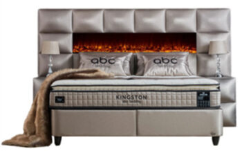 Premium Boxspringbett „Kingston Plus“ mit Ambiente Kamin, Liegefläche: 160 x 200 cm