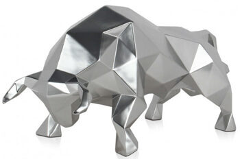 Design-Skulptur „Taurus“ 48 x 25 cm - Silver