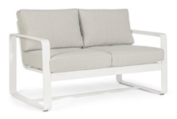 2-Sitzer Outdoor Sofa „Merrigan“ - Weiss/Beige