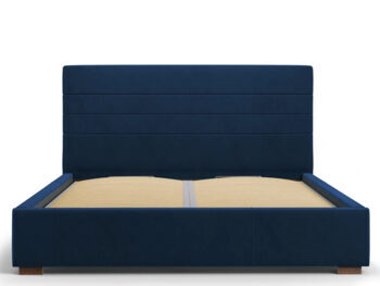 Design Ablagebett mit Kopfteil  „Aranda“ Königsblau in Samt