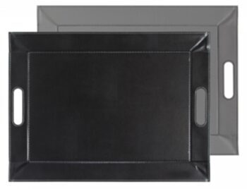 Wende-Tablett & Tischset 55 x 41 cm - Schwarz/Grau