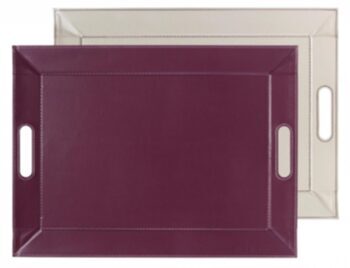 Wende-Tablett & Tischset 55 x 41 cm - Pflaume/Elfenbein