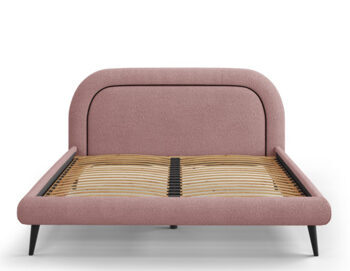 Design Bett mit Kopfteil  „Maia Bouclé“ Rosa