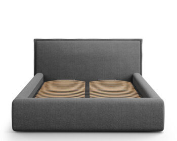Design Ablagebett mit Kopfteil  „Tena Strukturstoff“ Dunkelgrau