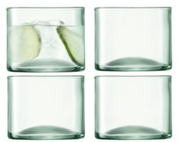 Mundgeblasene Tumbler-Gläser Canopy aus recyceltem Glas (4er-Set)