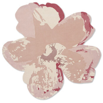 Asymmetrischer Designer Teppich „Shaped Magnolia“ Light Pink - handgetuftet, aus 100% reiner Schurwolle