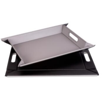 Wende-Tablett & Tischset 45 x 35 cm - Schwarz/Grau