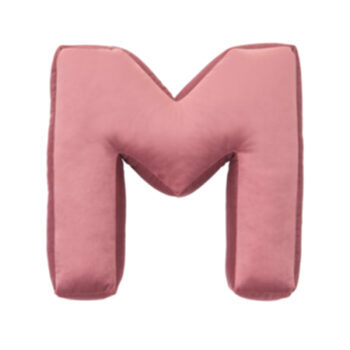 Buchstabenkissen „M“ aus Samt 40 cm