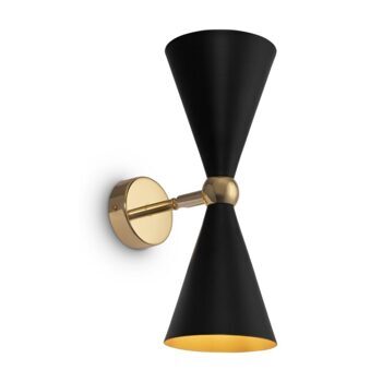 Flexible Wandlampe „Vesper“ Schwarz/Gold 18 x 32 cm
