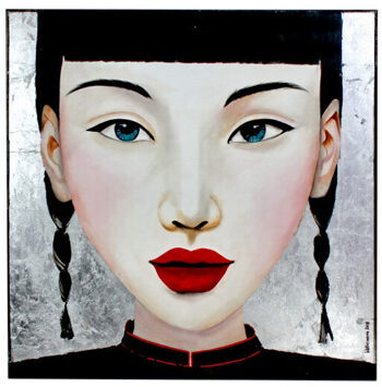 Handgemaltes Wandbild „Ying“ 100 x 100 cm
