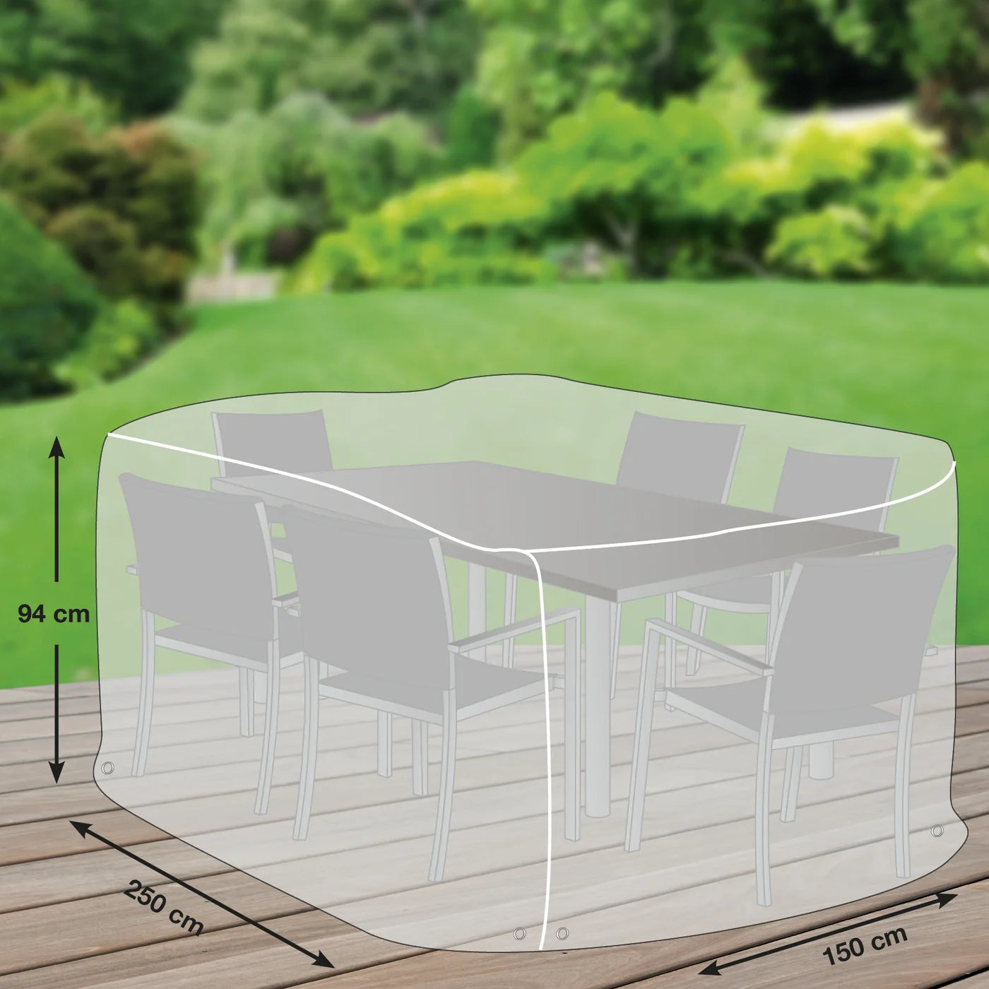 
Premium Schutzhülle „10“ für Sitzgruppe Rechteckig L/XL, 150 x 250 cm