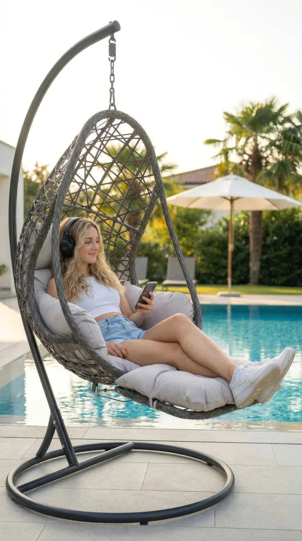 
Panier suspendu d'extérieur flexible « Fantastic » - Gris