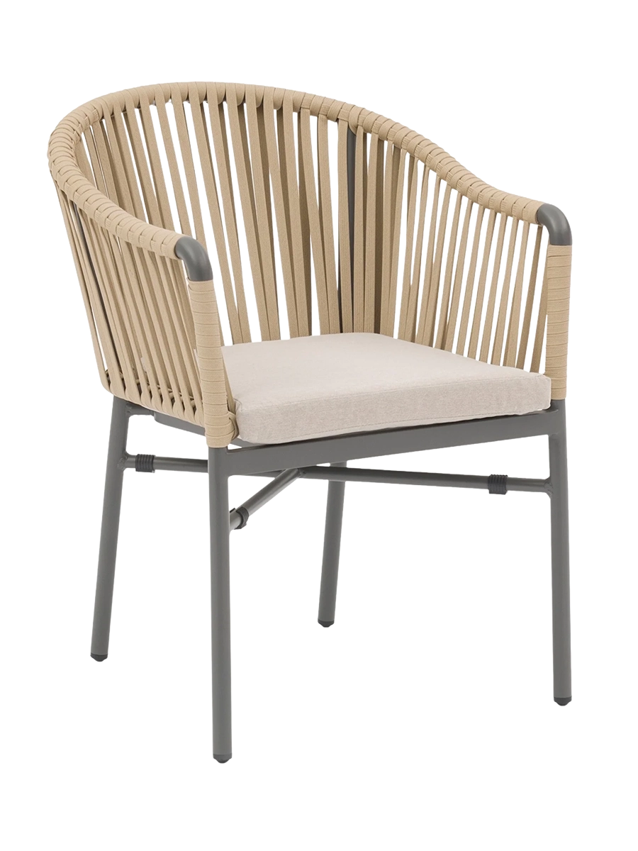 
High-quality, stackable garden chair "Jacky" - Anthracite/Honey