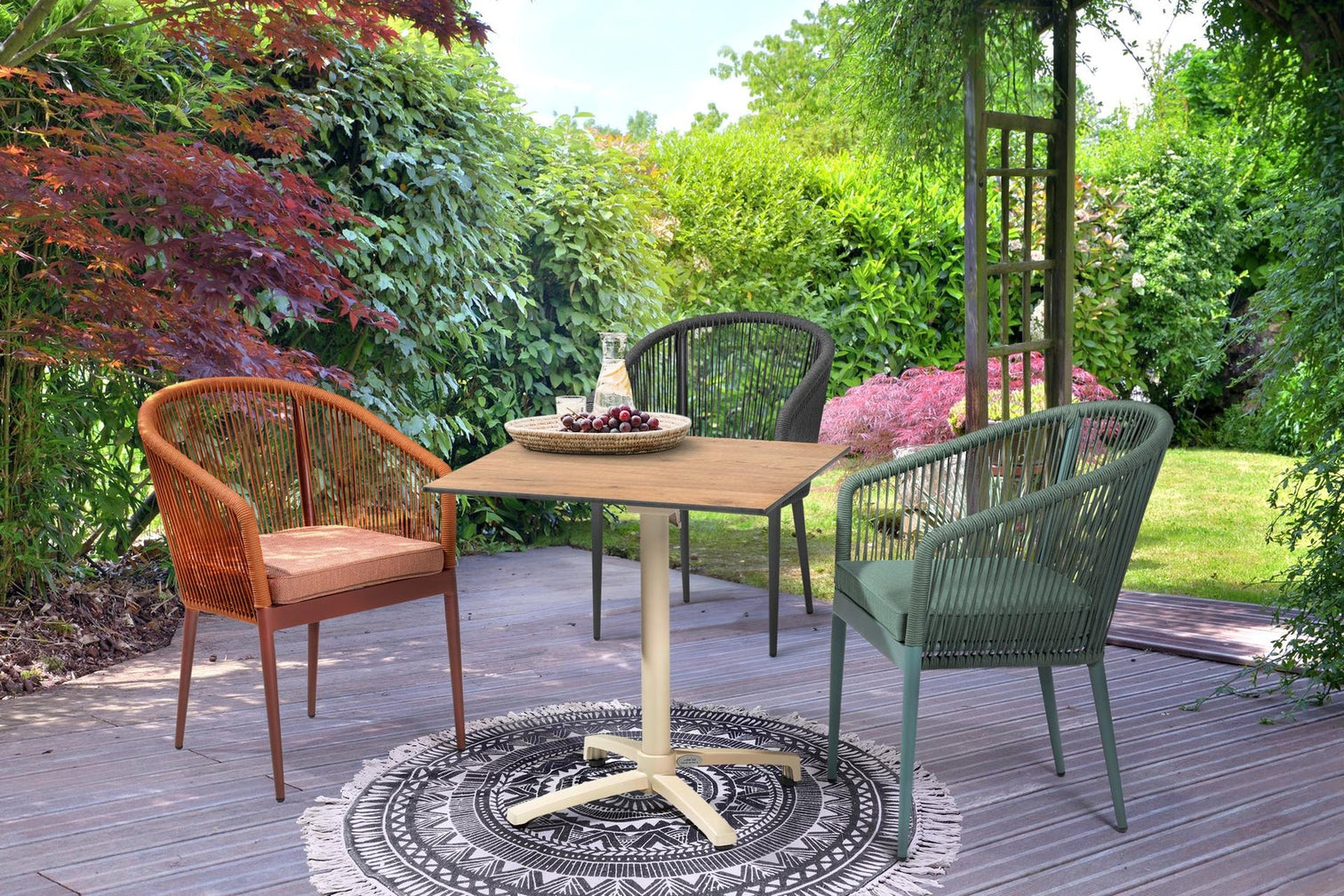 
High-quality, stackable garden chair "Amigo" - Dark green