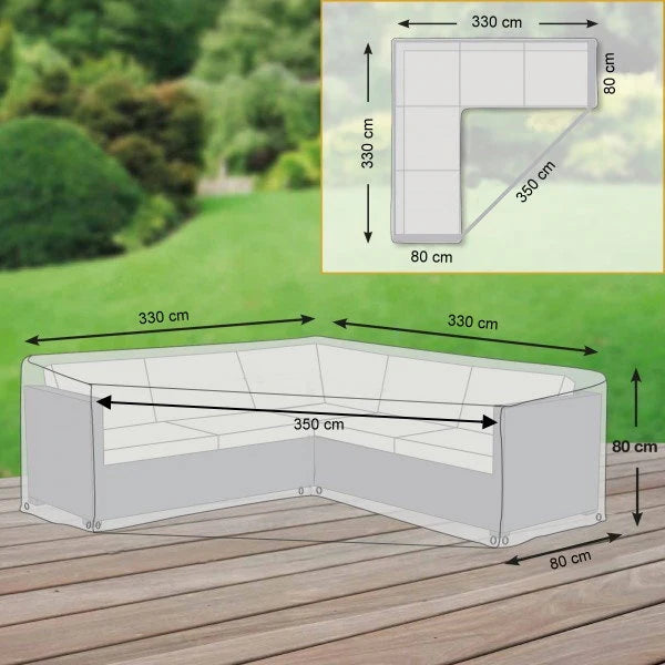 
Premium Schutzhülle „19“ für Garteneck-Lounge XL Trapez, 330 x 330 cm