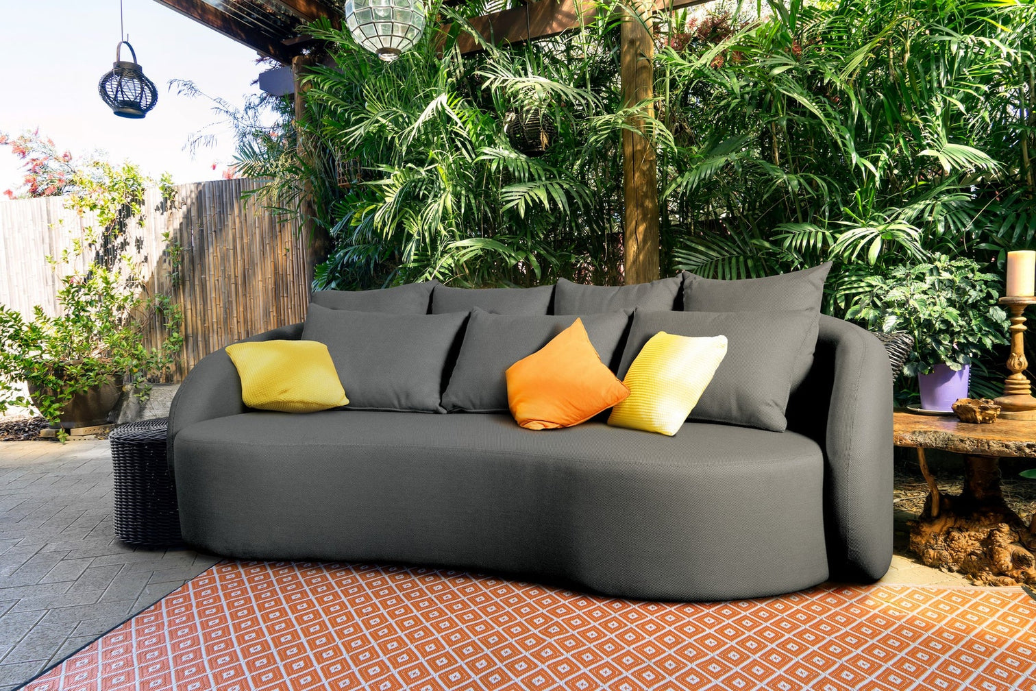 
Canapé lounge d'extérieur 3 places premium « Luna » - Anthracite