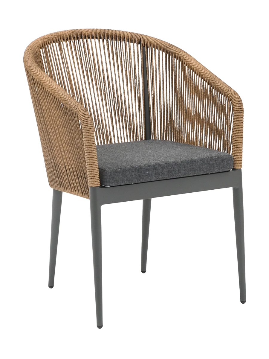 
High-quality, stackable garden chair "Amigo" - Grey / Natural