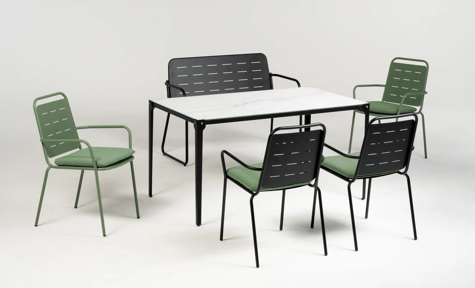 
High-quality garden chair "Shogun" with armrests - Without seat cushions / Olive green