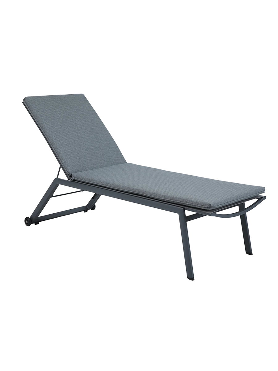 
Chaise longue de jardin d'extérieur haut de gamme « Comfort » - Gris foncé