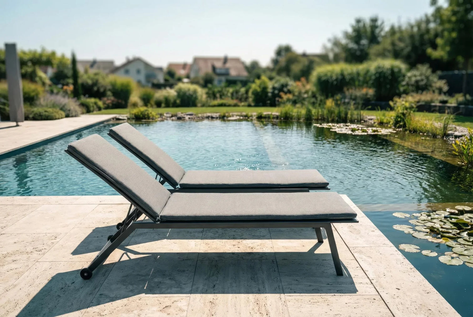 
Chaise longue de jardin d'extérieur haut de gamme « Comfort » - Gris foncé